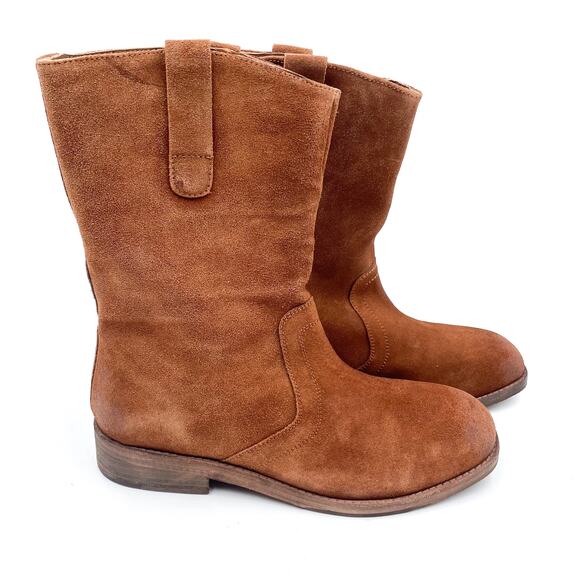 Free People Easton Equestrian Ankle Boot Brown Suede EU 40.5‎ US Women's 9.5 - Picture 3 of 11